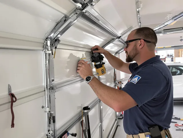 St. Petersburg Garage Door Repair technician quieting a noisy garage door in St. Petersburg