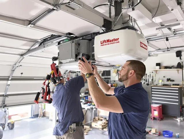 St. Petersburg Garage Door Repair technician performing advanced diagnostics on garage opener in St. Petersburg
