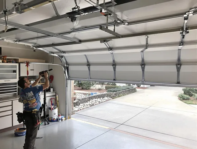 Garage door track repair service by St. Petersburg Garage Door Repair in St. Petersburg